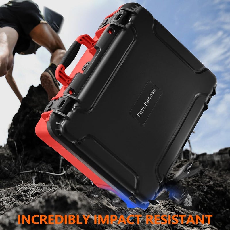 Turokacase Air Compressor Hard Storage Case for Milwaukee M18 Inflator 2848-20 - Waterproof, Dustproof, Shockproof Air Pump Storage Carrying Bag for Milwaukee Tools, Battery & Charger (Black & Red) - Image 4